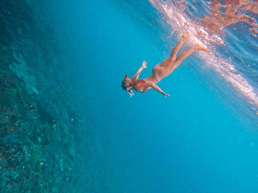 solo travels in Bali snorkelling